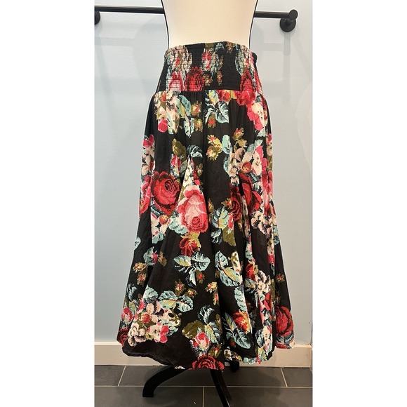 Grace Elements Dresses & Skirts - Grace Elements Sz‎ XL Women's Floral 100% Cotton Long Flowing Silhouette Skirt